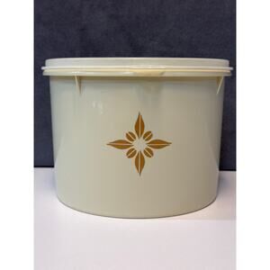 Tupperware Tan Almond Cannister Starburst  w/ lid